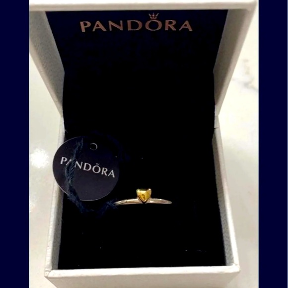 14k Gold Pandora Gold And Silver Heart Ring Pandora 14K Gold Heart
